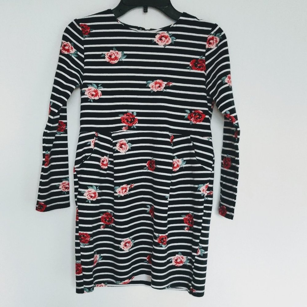 H&M Size 8-10 Floral Printed Striped Dresses